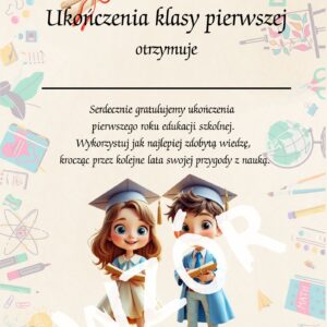 Dyplom ukończenia klasy 1 wzór 1
