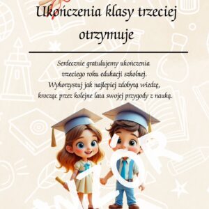 Dyplom ukończenia klasy 3 wzór 1