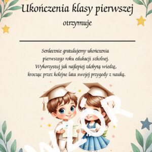 Dyplom ukończenia klasy 1 wzór 2