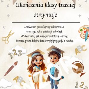 Dyplom ukończenia klasy 3 wzór 2